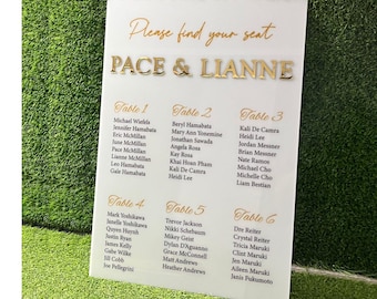 Custom Acrylic Wedding Seating Chart Sign: Find Your Seat
