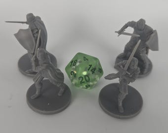 Veteran 4 pack of Resin Miniatures: Human Veteran NPCs for D&D, Pathfinder RPG