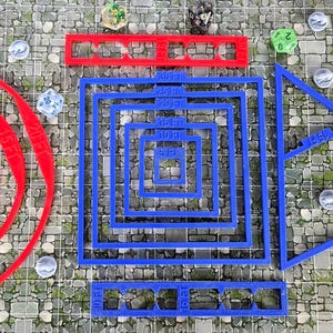 DnD Spell Templates | 5e Area of Effect Stencils | Tabletop RPG Spell Markers for D&D, Pathfinder, and wargaming | 3d printed
