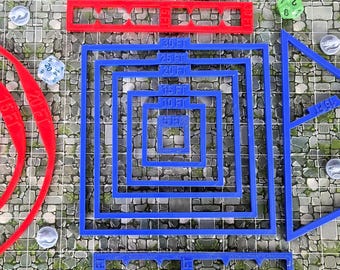 DnD Spell Templates | 5e Area of Effect Stencils | Tabletop RPG Spell Markers for D&D, Pathfinder, and wargaming | 3d printed