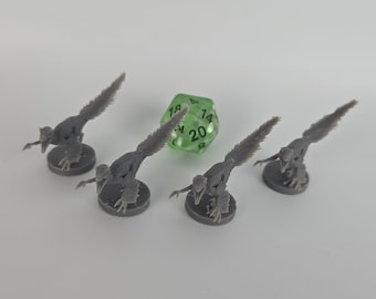 Velociraptor Miniatures 4 Pack of Dinosaurs | 28mm–32mm Scale for D&D / DnD Tabletop RPGs and Wargames
