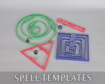 DnD Spell Templates 5e Area of Effect AOE Stencil Set for Dungeons & Dragons