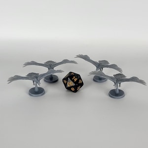 Raven Flying Familiar pet 4 pack for Tabletop Gaming