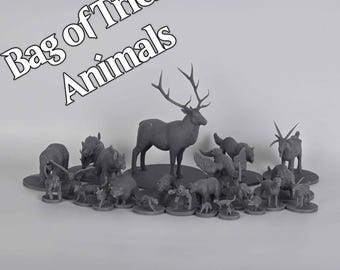 Saco de Animais Mágicos para Dungeons and Dragons - Conjunto com 8 peças - Alce Gigante, etc.