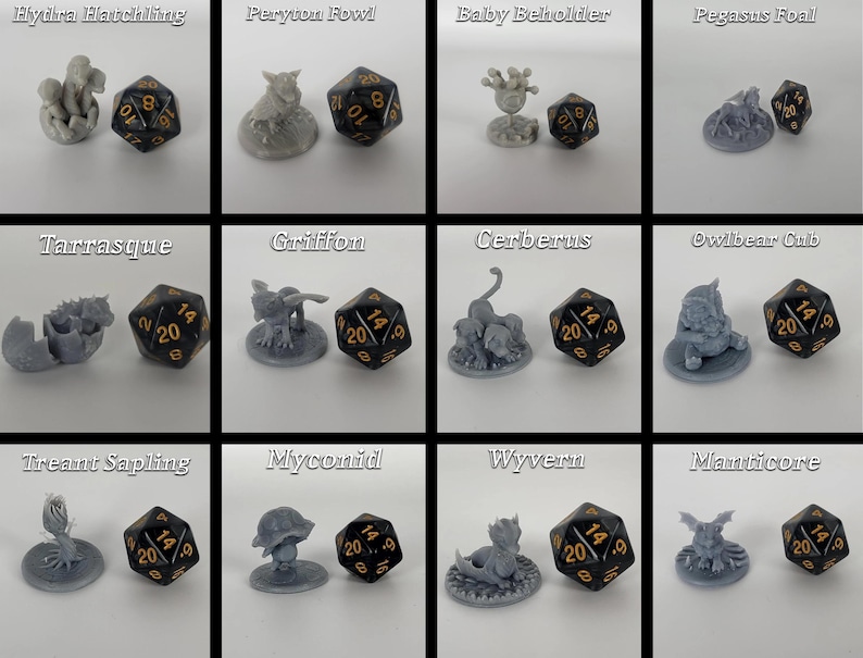 24 Baby Beast Miniatures – Complete Set or Pick Your Favorite Familiar ...