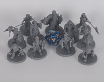 11pc Dwarf Clan Warband Gray Duergar Dwarves – D&D Miniatures for Dungeons and Dragons