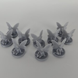 Pixie Miniatures Set – Resin Fairy Minis for D&D, Pathfinder 10 Pixies