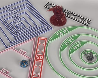 Szablony zaklęć DnD 5e Zestaw szablonów AOE do efektów obszarowych dla Dungeons & Dragons
