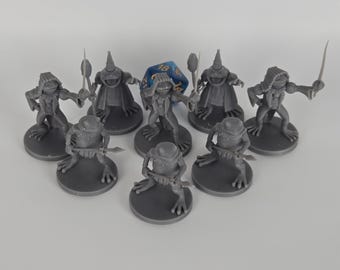8 pc Bullywug Tribe collection - Frog Clan for tabletop gaming