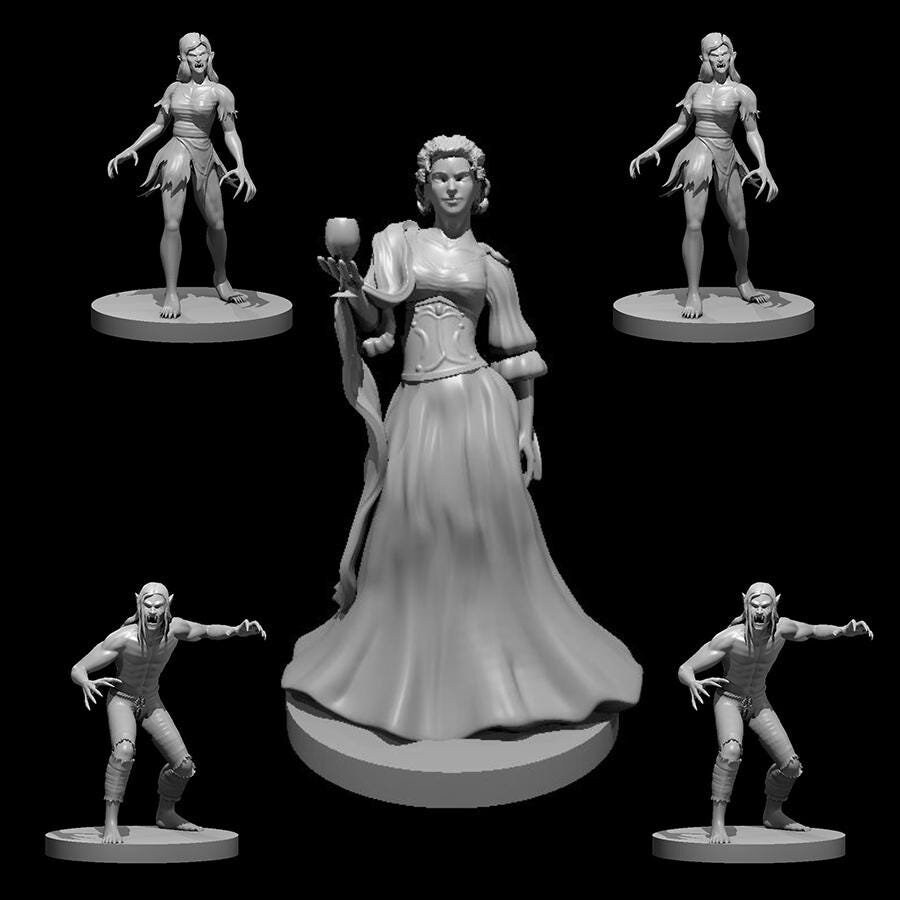 Vampire Spawn Family 5 Pack for Tabletop Gaming - Etsy