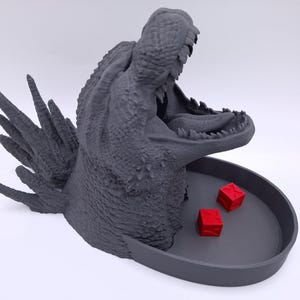 Godzilla Dice Tower: Kaiju Desk Decor for DND Tower 3D Printed