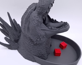 Godzilla Dice Tower: Kaiju skrivbordsdekoration för DND Tower 3D-utskriven