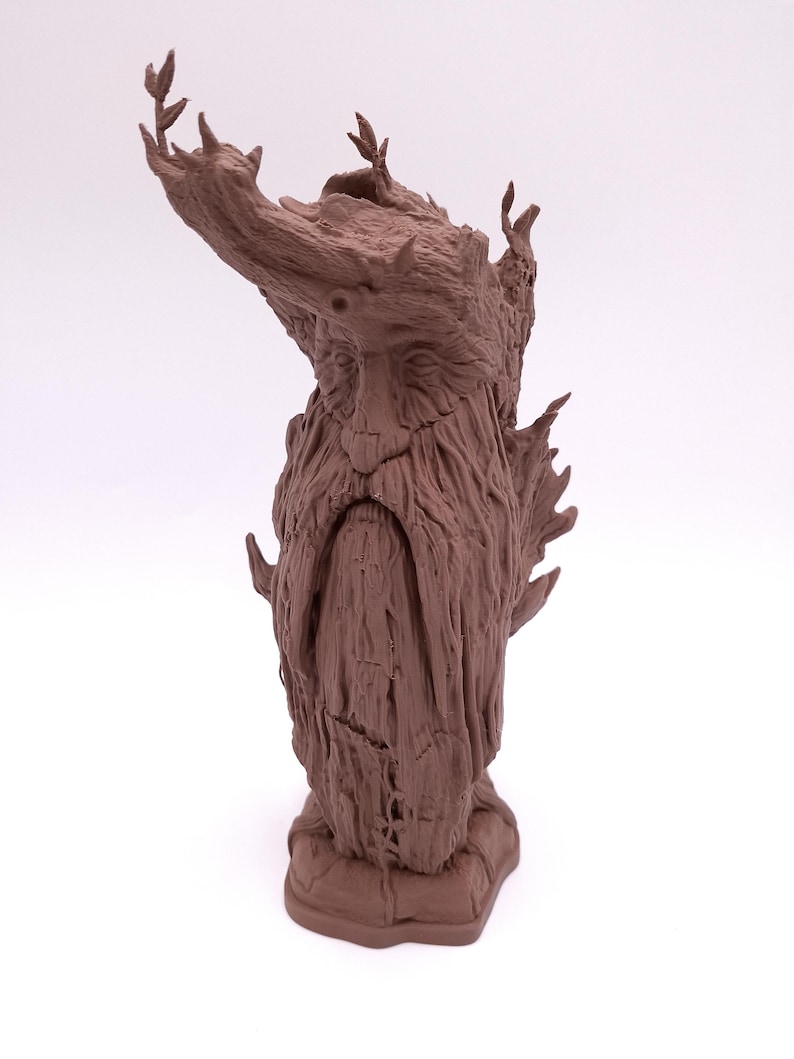 Trädskäggbyst Handmålad Lotr Fan Art, 3D-utskriven figur Brun