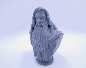 3D-utskriven Gandalf-staty: Fan Art-byst av Sagan om ringen