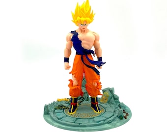Ręcznie malowana figurka Goku: Fan Art z anime, wydruk 3D