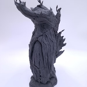 Trädskäggbyst Handmålad Lotr Fan Art, 3D-utskriven figur Grå