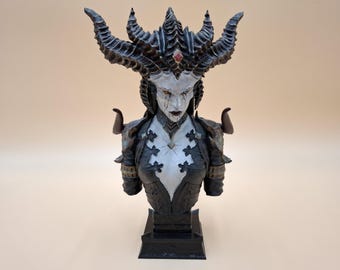 Lilith Statue Bust Handpainted: Diablo 4 Sanctuary 3D printed Queen of the Succubi