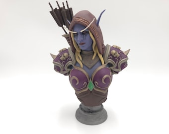 Popiersie Sylvanas Windrunner: ręcznie malowana fanowska figurka Warcraft, WOW Banschee