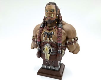 Popiersie Durotana z Warcrafta, malowane ręcznie: Wydrukowana w 3D statua przywódcy klanu Frostwolf