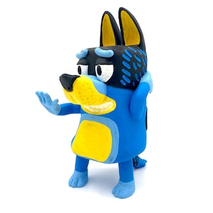 Bluey Dad Bandit Heeler Hand Painted Figure 21cm | 3D Printed Sculpture | Cool TV Cartoon | Dad Day Gift |  Dancing scene