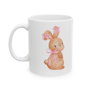 Floral Bunny Mug - Cute Spring Coquette Cup