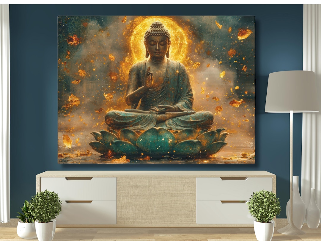 Buddha Matte Canvas Art, Spiritual Wall Decor, Meditation Room Accent ...