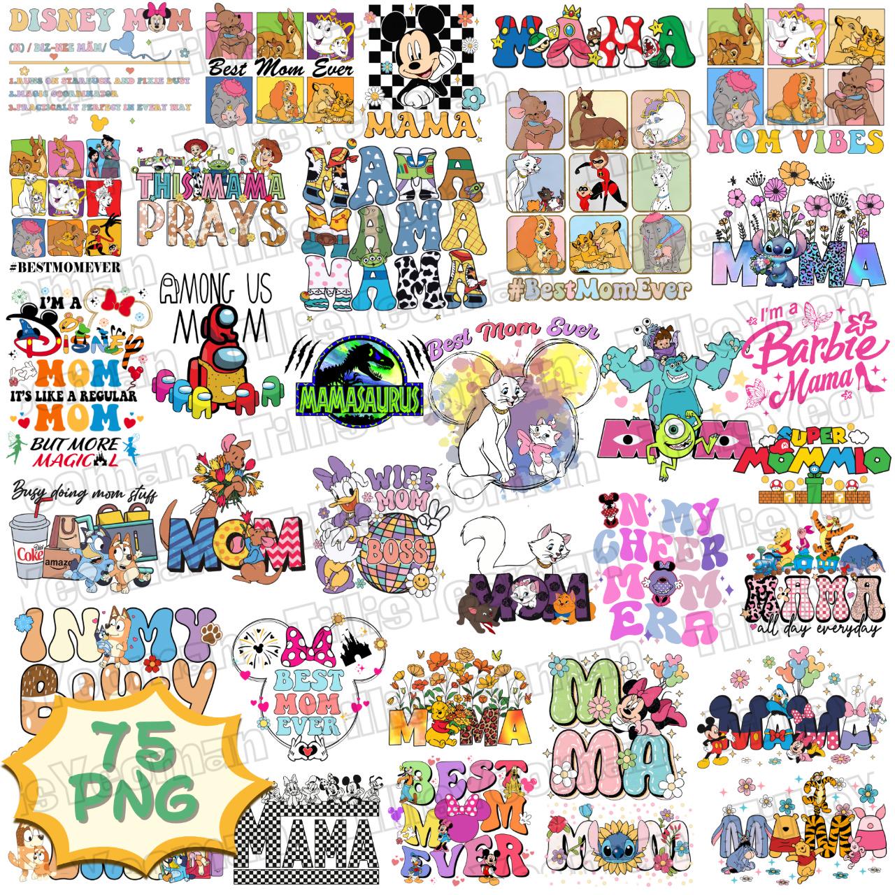Cartoon Happy Mother Day PNG Bundle, Cartoon Best Mom Ever Png, Floral Mama Png, Busy Doing Mom Stuff Png, Cartoon Mama Png, Mom Vibes Png