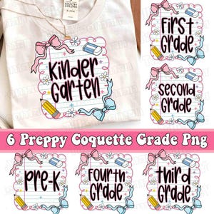Coquette Back To School Bundle PNG, Preppy Teacher First Day of School Shirt Design,Girly Coquette Png, Pink Bow Pre-k 1st/2nd/3rd/4th Grade