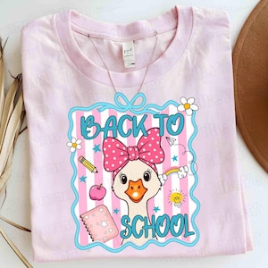 Coquette Silly Goose Back To School Png, Preppy Floral Teacher Png, Back to School Png, Last Day of School Png, Retro Girly Teacher Png