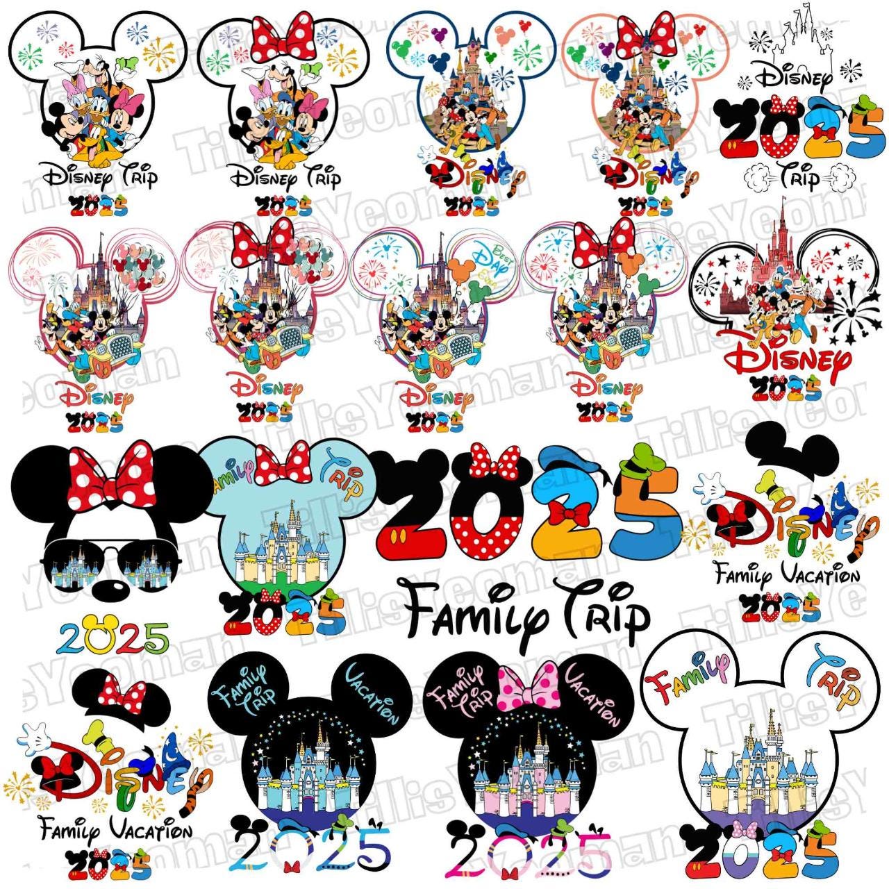 2025 Disney Familienreise PNG Bundle, 2025 Familienreise Png, Familienurlaub Png, Maus und Freunde Vacay-Modus Png, Disney Erste Reise Png
