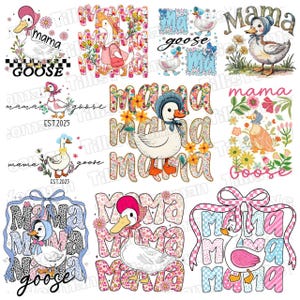 Mama Goose 2025 png-bundel, Mama Coquette Bow png, Trendy Goose Mama png, Mama 2025 png, Coquette Bow Mama Goose png