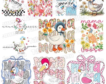 Mama Goose 2025 PNG Bundle, Mama Coquette Bow Png, Trendy Goose Mama Png, Mama 2025 Png, Coquette Bow Mama Goose Png