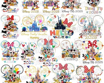 Family Trip 2025 Matching Shirt PNG Bundle, Dis ney Vacay Mode 2025 Png, Mouse and Friends Hello Vacation 2025 Png, Princess Family Trip Png