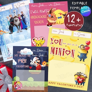 Cartão Jumbo de São Valentim, Modelo de Cartão de Guloseimas, Cartão Jumbo de São Valentim de Desenho Animado, Cartão Editável de São Valentim, Pronto para Imprimir, Modelo Canva, Cartão Jumbo