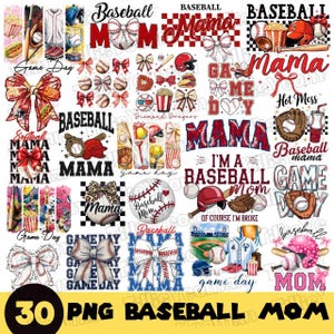 Pacote de PNG de Mama de Beisebol, Mama de Beisebol Png, Mãe de Beisebol Png, Laço de Coquete de Beisebol Png, Coquete de Dia de Jogo Png, Beisebol Quadriculado Retrô Png