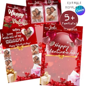 Aangepaste foto parenkaart, Valentijnskaart jumbo, traktatiekaartsjabloon, Jumbo Valentijnskaart, Valentijn bewerkbare kaart, afdrukklaar, jumbokaart
