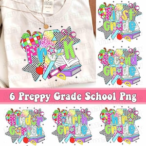 Checkered Back To School Bundle PNG,Preppy Teacher First Day of School Shirt Design,Girly Coquette Png, Pink Bow Pre-k 1st/2nd/3rd/4th Grade