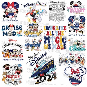 Paquete SVG PNG de crucero de Disney 2024, viaje familiar de Disney 2024 Svg, vacaciones familiares Svg, modo de vacaciones de Disney Svg, Mouse y amigos se van de crucero