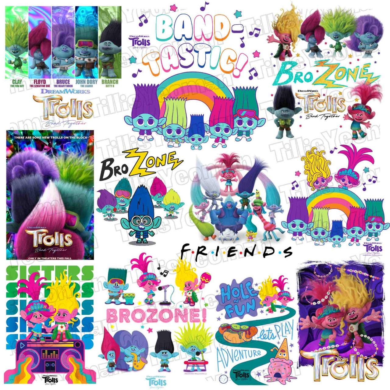 Trolls Band PNG Bundle, Poppy Cartoon Png, Bro Zone Png, Trolls Band Friends, Power Of Together Png, Trolls Band Together Png, Cartoon Png
