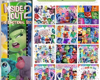 20oz Straight Tumbler Inside Out Png Bundle, Inside Out Tumbler Wrap, Inflated Inside Out 2 Tumbler, It&#39;s Okay To Feel All The Feels Tumbler
