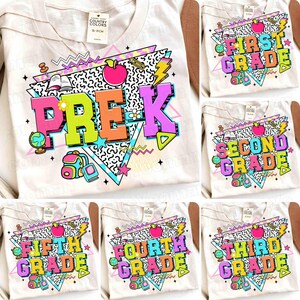 Preppy Checkered Back to School PNG Bundle, Kindergarten Kid Design, First Day Shirt Png, Pre-K to Fourth Grade Png, School Girl Boy File