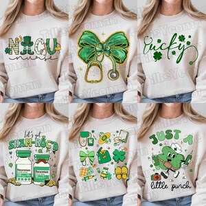 Patrick Nurse PNG Bundle, Lucky Nurse Png, Krankenschwester Coquette Png, Patrick Nurse Coquette Bow Png, Patrick Nurse Shirt, Krankenschwester Let's Get Shamrock