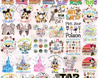 Mouse and Friends PNG Bundle, Retro Mouse and Friends Shirt Design, Magic Castle Png, Dis ney Trip Png, Retro Toy Story Png, Princess Png