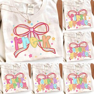 Preppy Coquette Back to School PNG Bundle,Teacher Coquette First Day of School Shirt Design, Girly Pink Bow Png, Pre-k 1st/2nd/3rd/4th Grade