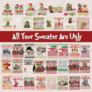 40+ Hässliche Pullover Png, Weihnachten hässliche Pullover Png, Film Weihnachten Png, Retro Weihnachten Png, Grinch Pullover, Alle Ihre Pullover sind hässlich Png