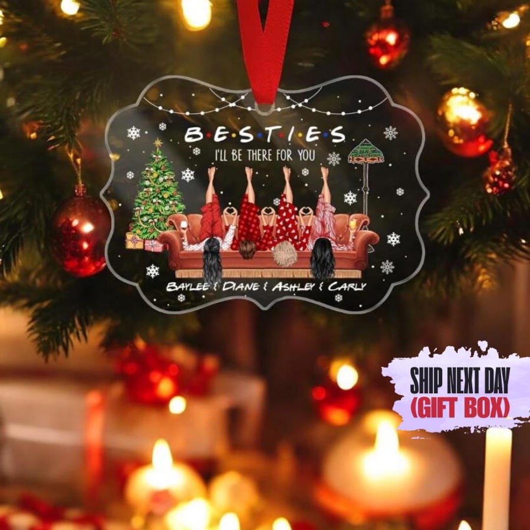 Personalized Besties Ornament, Custom Best Friend Christmas Gift, Long ...