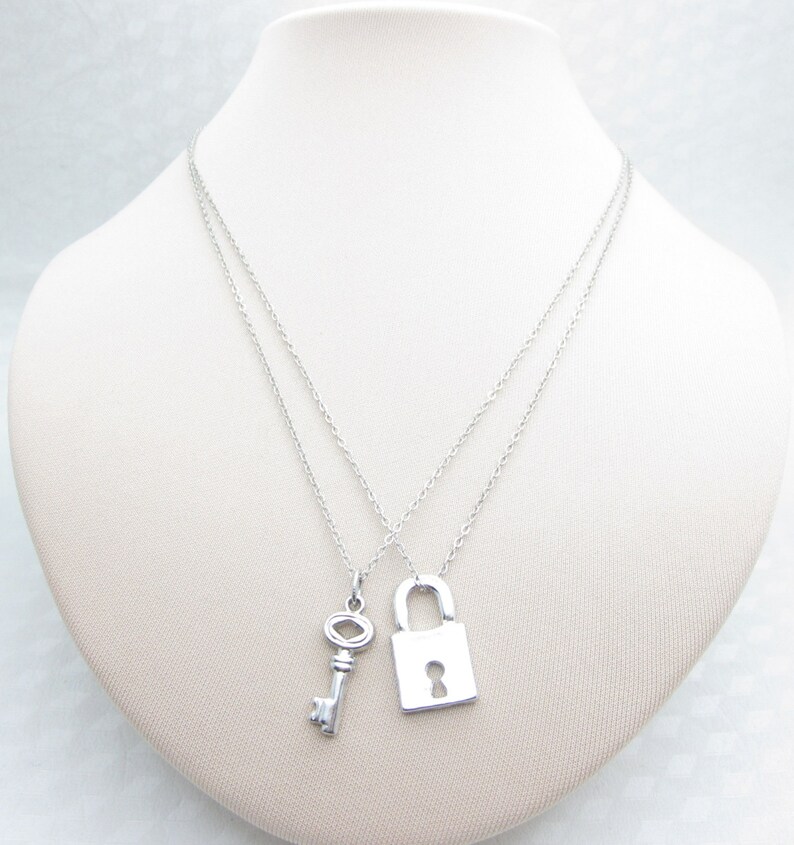 Lock and Key Necklaces Pair of Best friends Couples His Etsy
