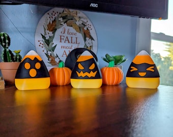 Onigiri Light-Up Candy Corn (3-Pack), Indoor Halloween Decorations With 3 LED Tea Lights.  Cute Valloween Gift & Summerween Decor.  Save 20%
