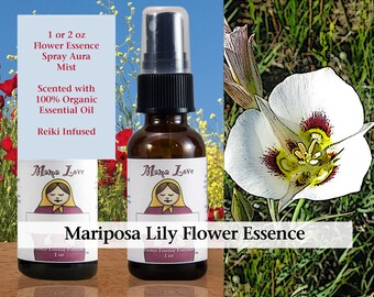 Mariposa Lily Flower Essence, Scented Spray Aura Mist for Healing Issues Related to Mothering, Mother-Child Bonding, Abandonment