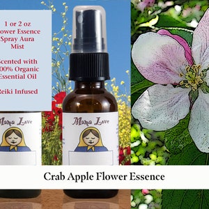 Crab Apple Flower Essence, Scented Spray Aura Mist for Clearing Toxicity when Feeling Unclean or Obsessed with Imperfections